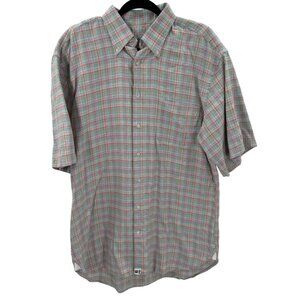 Peter Millar Multi-Color Plaid Mens Short Sleeve Button-Down Shirt Size L